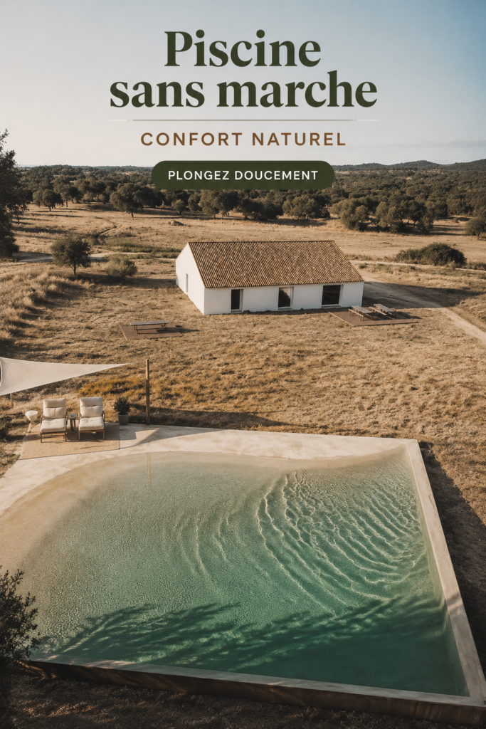 Piscine sans marche au design moderne dans un jardin accueillant